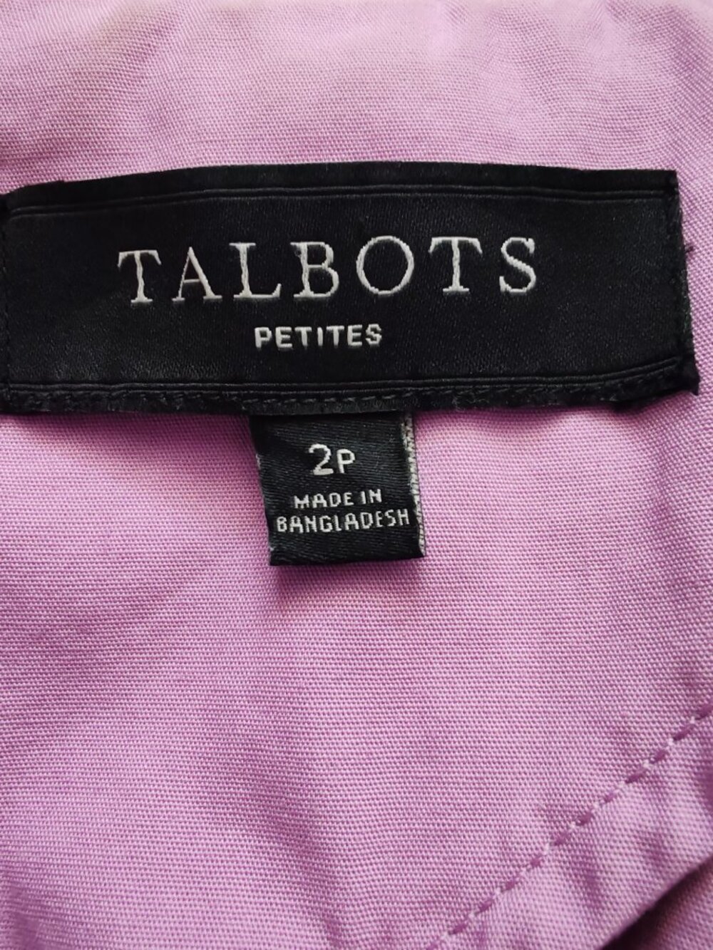 Talbots Petites Lilac Pink Cotton Stretch Blazer Jacket Size 2P 2 Petite - Picture 6 of 12